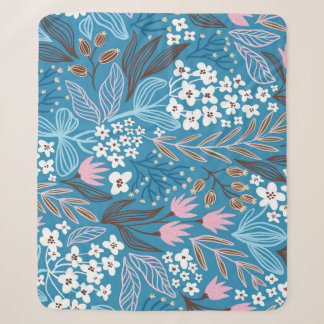 Couverture Sherpa Floral Ditzy : Design Vintage de printemps.