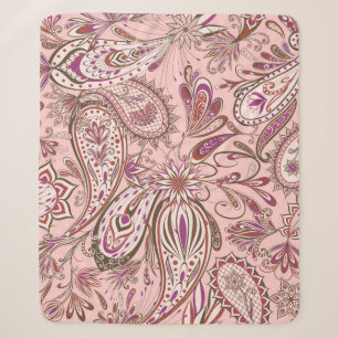 Couverture Sherpa Floral Ethnique : Design Oriental Paisley.