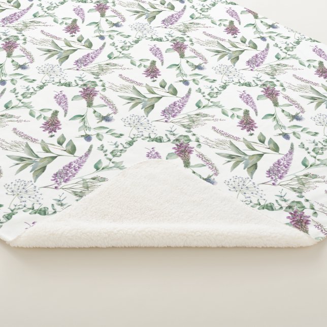 Couverture Sherpa Floral Lupin Heather Motif écossais (3/4)