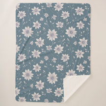 Floral Pattern on Teal Background