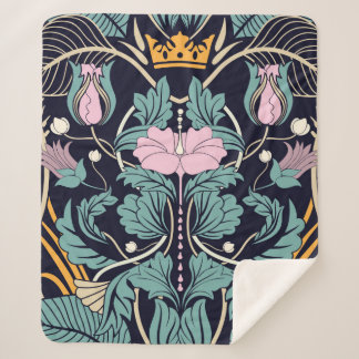 Couverture Sherpa Floral vintage sans couture motif. Fichier vintage