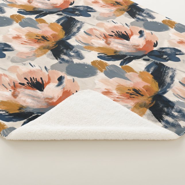Couverture Sherpa Florale Botanique Peinte (3/4)