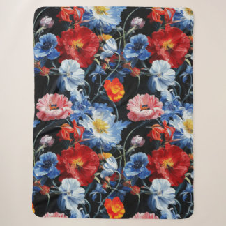 Couverture Sherpa Flore Chromatique Nocturne