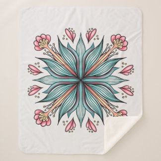 Couverture Sherpa Flore printanière : géométrique