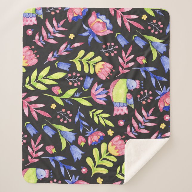 Couverture Sherpa Flore printanière : Motif imperméable (Devant)