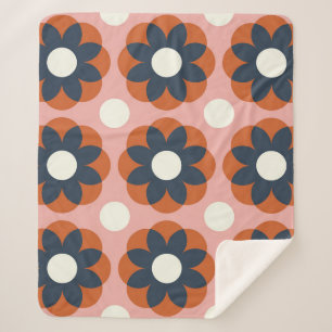 Couverture Sherpa Flore scandinave : Design Vintage sans joint