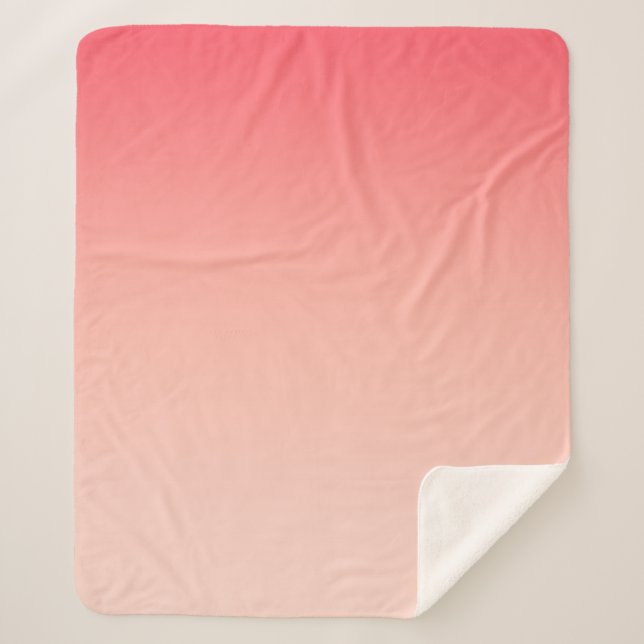 Couverture Sherpa Fond dégradé rose et pêche (Devant)