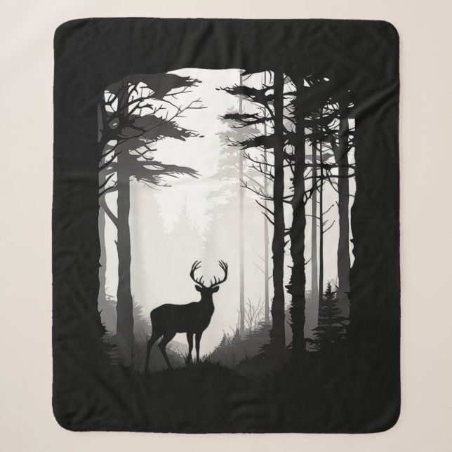 Couverture Sherpa Forêt de cerfs faune (Devant)