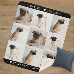 Couverture Sherpa Forever in Our Hearts Chien Photo Collage Memorial
