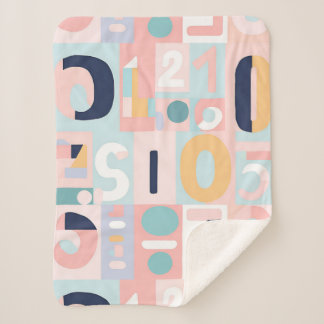 Couverture Sherpa Formes Abstraites Géométriques Rétro Pastel
