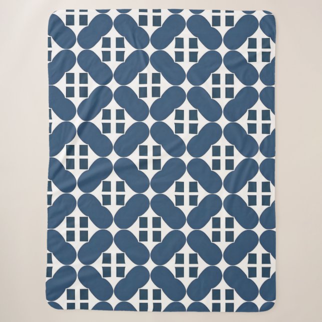 Couverture Sherpa Formes géométriques bleues abstraites (Devant)