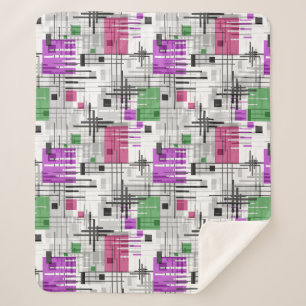 Couverture Sherpa formes géométriques modernes Abstraites rayées