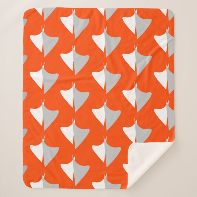 Couverture Sherpa Formes géométriques rétro avec motif abstrait tran (Devant)