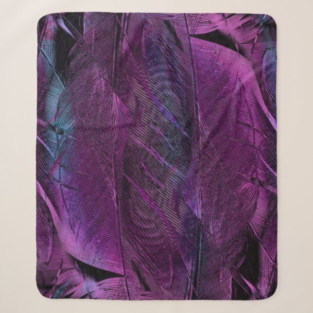 Couverture Sherpa Formulaire de texture motif de plume (Devant)