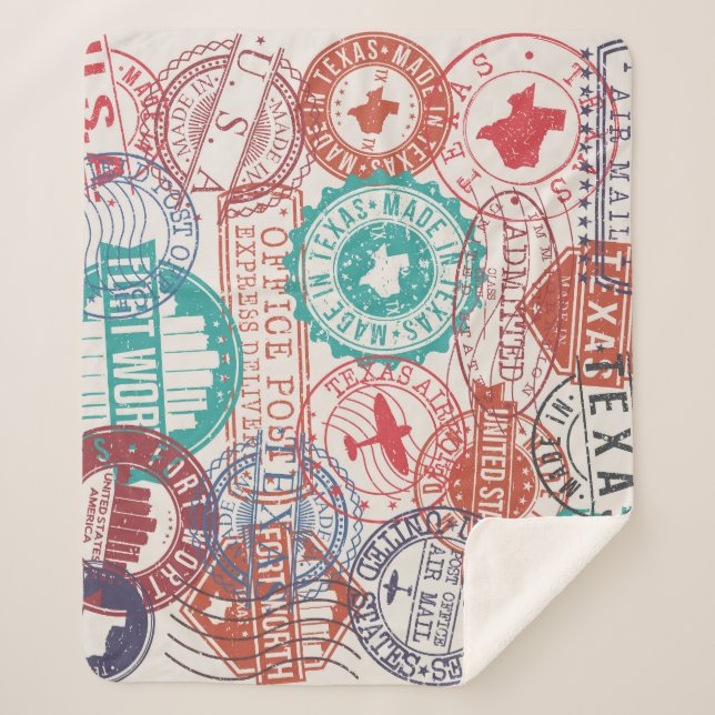 Couverture Sherpa Fort Worth Texas : timbres de voyage. (Devant)