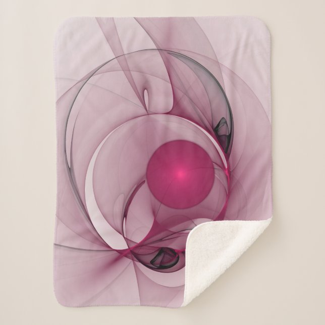 Couverture Sherpa Fractal Balançant, Art Abstrait Moderne Rose de Ba (Devant)