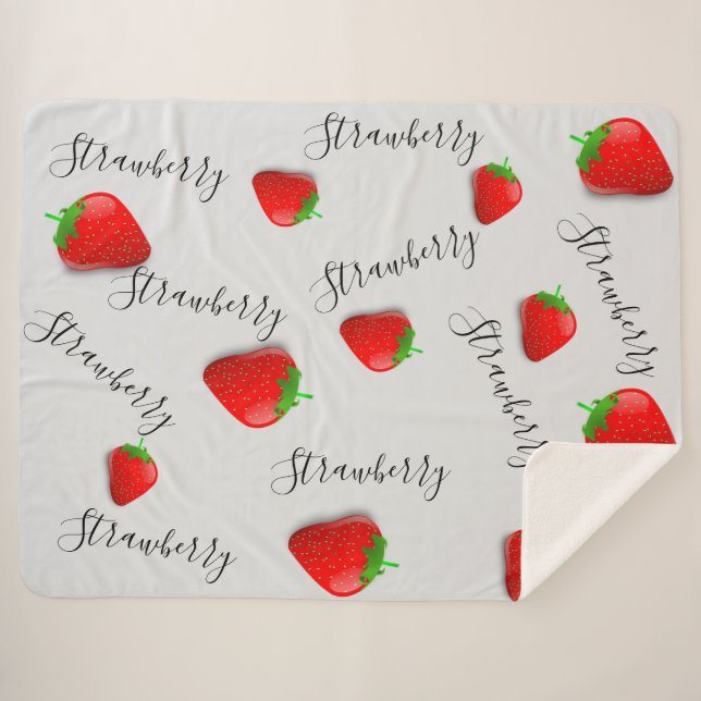Couverture Sherpa Fraise (Devant (Horizontal))
