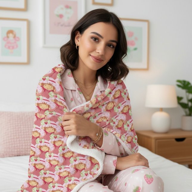 Couverture Sherpa Fraise (Créateur téléchargé)