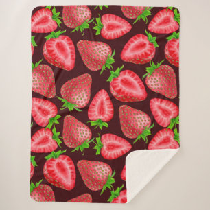 Couverture Sherpa Fraises