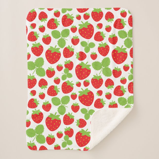 Couverture Sherpa Fraises Sherpa Blanket (Devant)