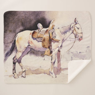 Couverture Sherpa Frédéric Remington Western Art Mexicain Pony