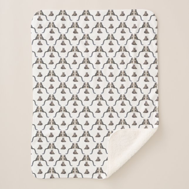 Couverture Sherpa Frénésie Léopard des Neiges (Devant)