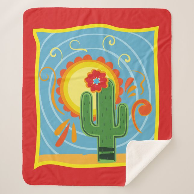 Couverture Sherpa Frida Kahlo Cactus Graphic (Devant)