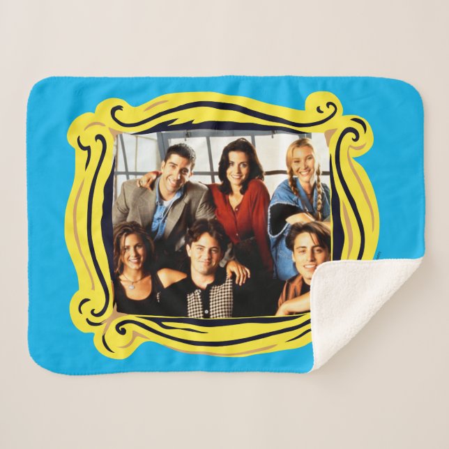 Couverture Sherpa FRIENDS™ | Cast assis dans l'appartement de Monica (Devant (Horizontal))