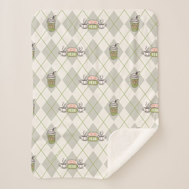 Couverture Sherpa FRIENDS™  | Central Perk Argyle Pattern (Devant)