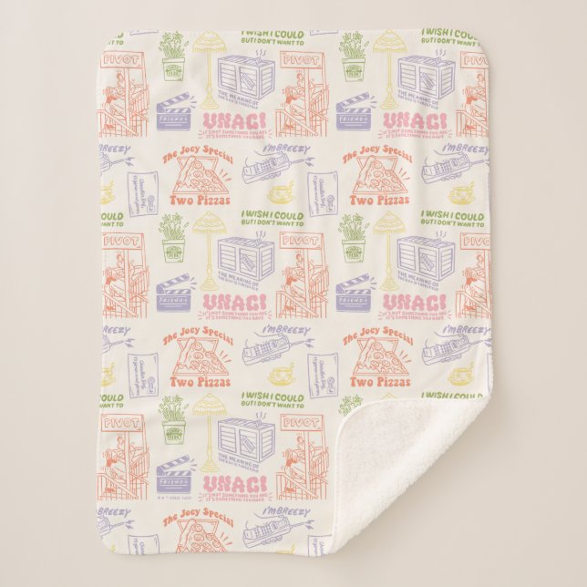 Couverture Sherpa FRIENDS™ Colorful Quotes Pattern (Devant)