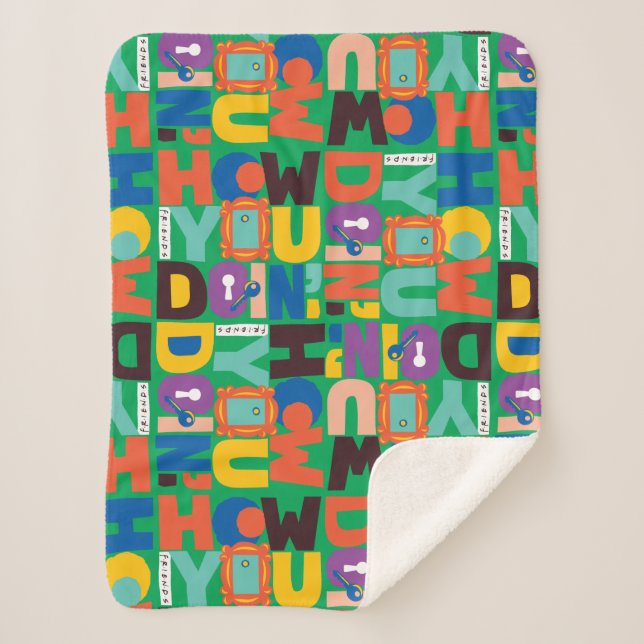Couverture Sherpa FRIENDS™ | Comment vas-tu Design Vibrant (Devant)
