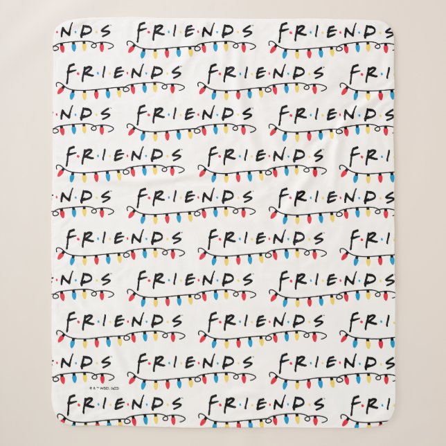 Couverture Sherpa FRIENDS™ | Guirlandes de Noël Logo (Devant)