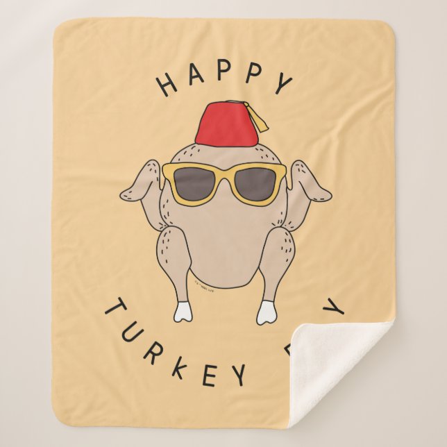 Couverture Sherpa FRIENDS™ | Joyeuse fête de la dinde (Devant)