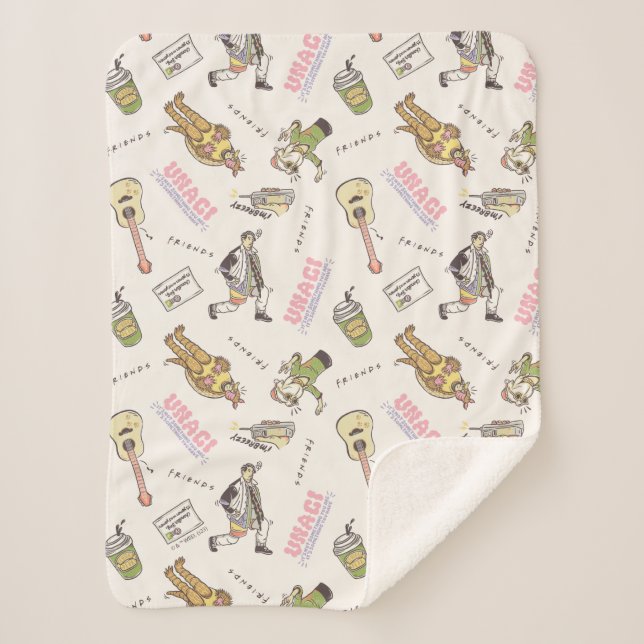 Couverture Sherpa FRIENDS™ Tan Cartoon Pattern (Devant)
