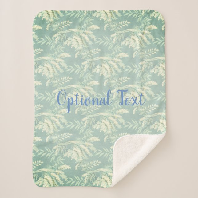 Couverture Sherpa Fronds de fougères botaniques (Devant)