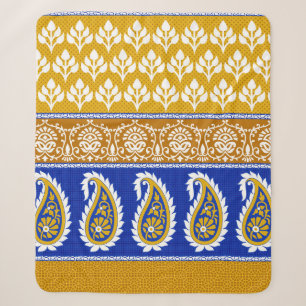 Couverture Sherpa Frontière traditionnelle indienne paisley