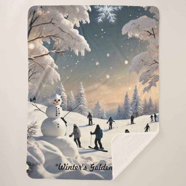 Couverture Sherpa "Frozen Lake Serenity" (Devant)