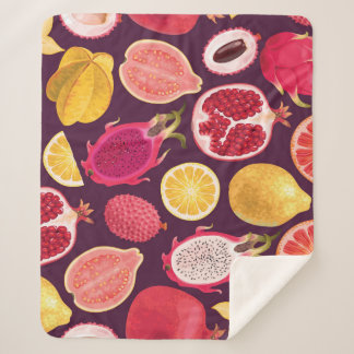 Couverture Sherpa Fruit exotique : coloré sans soudure motif