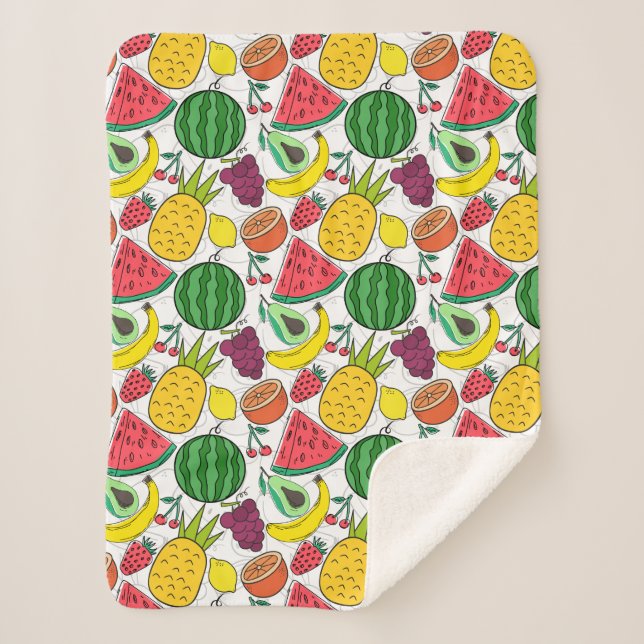 Couverture Sherpa Fruit motif transparent | motif de surface de frui (Devant)