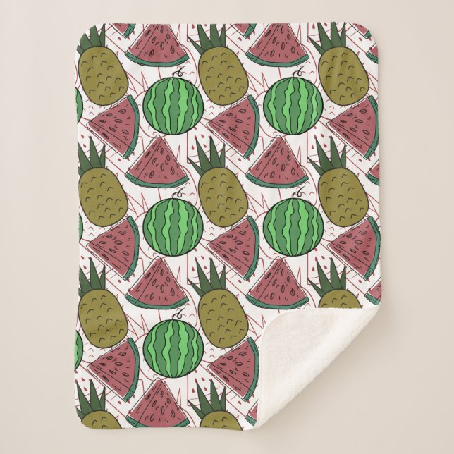 Couverture Sherpa Fruit motif transparent | motif de surface de frui (Devant)