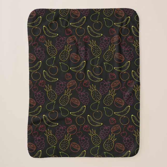Couverture Sherpa Fruit motif transparent | motif de surface de frui (Devant)