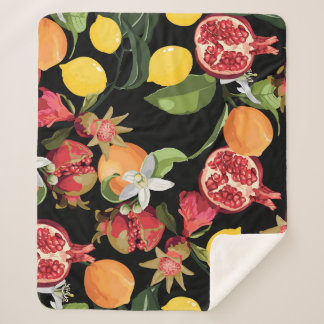 Couverture Sherpa Fruits tropicaux : Exotique Arrière - plan sans jo