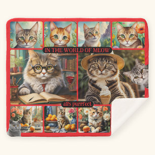 Couverture Sherpa Fun Feel Good Cat Art Collage