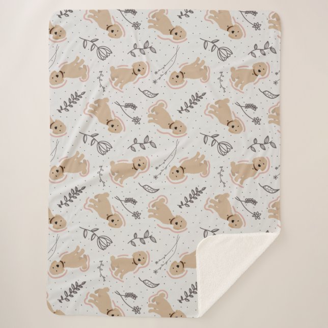 Couverture Sherpa Fun Labradoodle Main dessinée Sherpa Blanket (Devant)