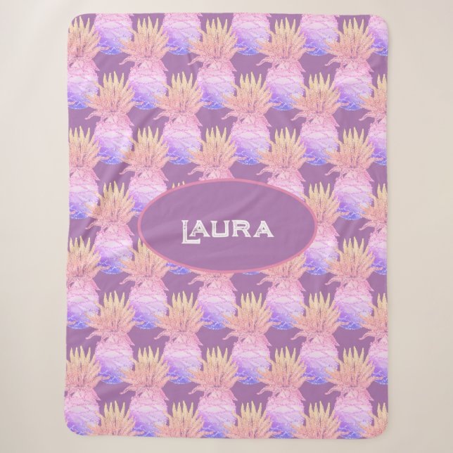 Couverture Sherpa Fun Motif ananas (Devant)
