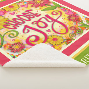 Couverture Sherpa Fun Nom personnalisé Choisissez Joy Pink Inspirivi