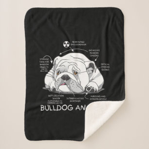 Couverture Sherpa Funny Cute English Bulldog Anatomie de la biologie