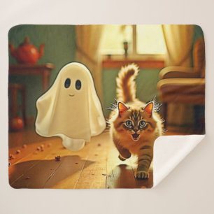 Couverture Sherpa Funny Kitten Éffrayant Friend Design