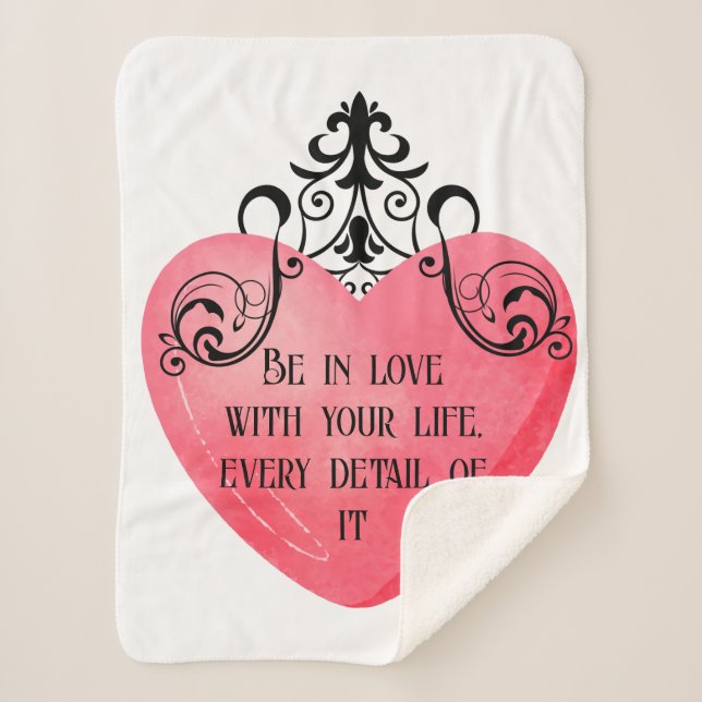 Couverture Sherpa Funny Valentine pink heart (Devant)