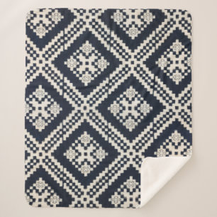 Couverture Sherpa Futonji japonais Géométrie X diamant